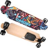 Lupio® Elektrisch skateboard - PU-wielnaaf Skateboard met twee motoren en afstandsbediening 29.4V 4000Mah lithiumbatterij