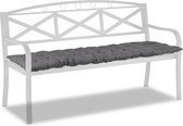 Relaxdays Tuinbankkussen grijs - 157 x 50 cm - tuinkussen - zitkussen - polyester - grijs