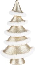 Kunstkerstboom / kerstboom - champagne / zilver /wit - 18 x 13 x 35 cm hoog
