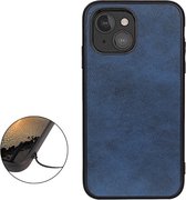 Casecentive Shockproof Leren back case - iPhone 13 Mini - blauw