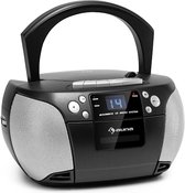 auna Harper-CD radio Boombox - CD speler - bluetooth 3.0 - Cassettespeler - FM radiotuner - AUX - USB