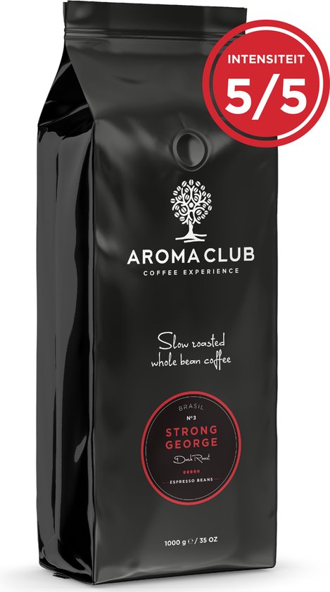 Aroma Club - Koffiebonen 1KG - No. 3 Strong George - Koffie Intensiteit 5/5
