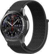 Nylon watch bandje - 22mm - Zwart - Geschikt voor Samsung Galaxy Watch