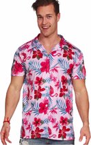 Fiestas Guirca - Hawaii Aloha Shirt Flamingo Roze - L