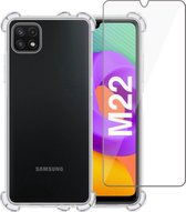 Samsung M22 Hoesje Extra Sterke Case Transparant - Samsung M22 Screenprotector