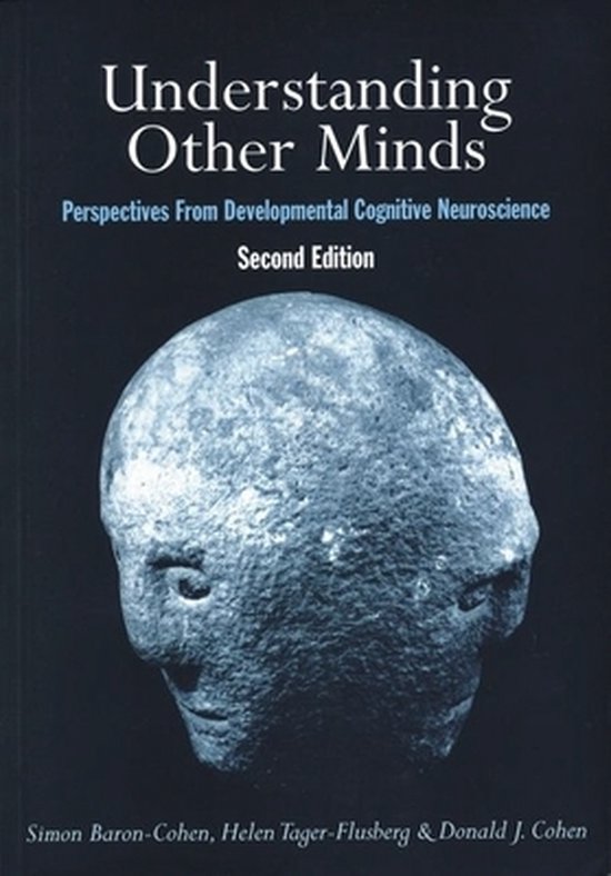Boek 'Understanding Other Minds', Tweede Editie, met een afbeelding van een stenen beeld van twee hoofden.