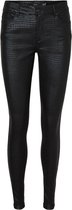 Vero Moda Broek Vmseven Mr Slim Animal Coated Pants 10238435 Black/croco Coat Dames Maat - W26 X L32