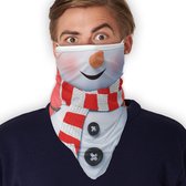 Flappy | Sneeuwpop Hugo| Kerstkapje - Kerst mondkapjes |  Mondkapje XXL | Skiën | Schaatsen | Winter | Gezichtsmasker | Motor sjaal | Ski Masker | Facemask | Fiets sjaal | Bevestig