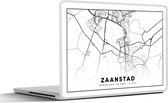 Laptop sticker - 11.6 inch - Kaart - Zaanstad - Zwart - Wit - 30x21cm - Laptopstickers - Laptop skin - Cover