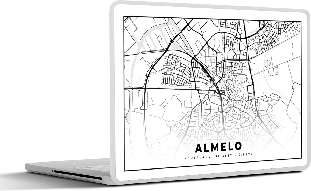 Laptop sticker - 15.6 inch - Kaart - Almelo - Nederland - 36x27,5cm - Laptopstickers - Laptop skin - Cover