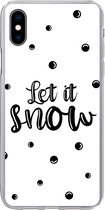 Geschikt voor iPhone Xs hoesje - Kerstmis - Sneeuw - Quotes - Spreuken - Let it snow - Siliconen Telefoonhoesje
