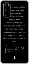 Telefoonhoesje Geschikt voor Samsung Galaxy S20 hoesje - Kerst - Quotes - Lucas 2:6-7 - Religie - Spreuken - Siliconen Telefoonhoesje Telefoonhoesje