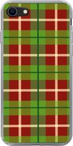 Geschikt voor iPhone SE 2020 hoesje - Plaid - Groen - Rood - Patroon - Siliconen Telefoonhoesje