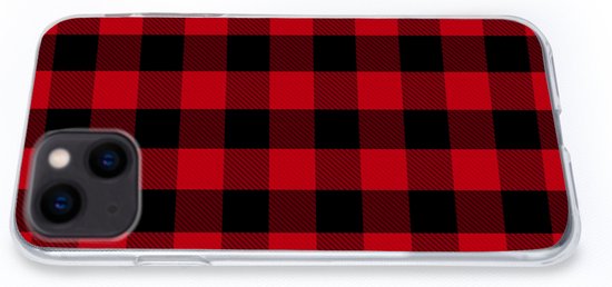 Coque iPhone 13 mini - Plaid - Zwart - Rouge - Coque de téléphone en Siliconen