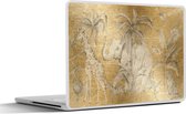 Laptop sticker - 15.6 inch - Jungle Decoratie - Giraffe - Goud - Kinderen