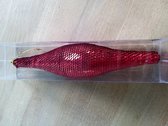 Kerstbal - vorm kegel - rood - onbreekbaar - 27 cm