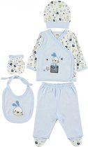 Monddoek cadeau - 5-delige baby newborn kleding set jongens - Newborn set - Babykleding - Babyshower cadeau - Kraamcadeau