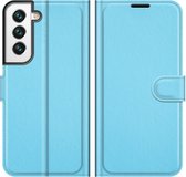 Cazy Samsung Galaxy S22+ Hoesje - Portemonnee Book Case - TPU Kunstleer - Blauw