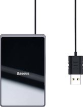 Baseus Compacte Draadloze Oplader  - Snellader - 15W - Wireless Charger - Charging Pad - Fast Charger -15W Ultra Dun met USB Kabel 1M Zwart