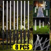 Op zonne-energie werkende buisverlichtingslampen -8PCS - Acryl Bubble Pathway Gazon Landschapsdecoratie - Tuinstok Staaklamp Lampenset