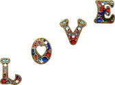 Diamond Painting "JobaStores®" Sleutelhanger Letters Love (4 stuks)