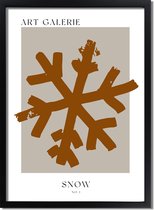 Kerstposter ART GALERIE Snow - Terracotta A2 + fotolijst zwart 42x59,4cm