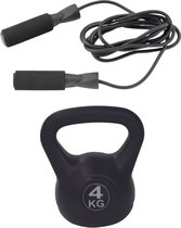 Tunturi - Fitness Set - Springtouw - Kettlebell 4 kg