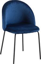 Sam fluwelen eetkamerstoelen Blauw set van 4