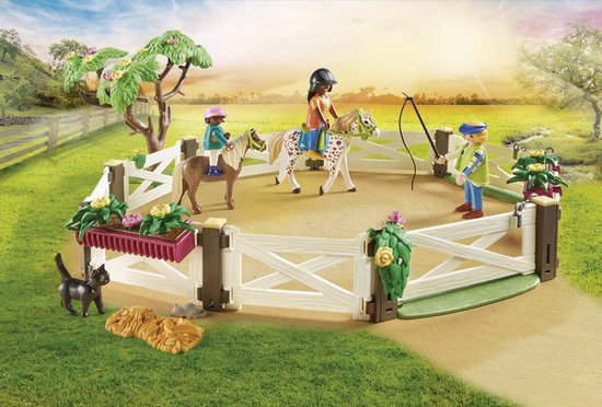 Parcours d'obstacles avec chevaux Playmobil