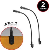 Bolt Electronics® 1011 2 stuks LED Bed Leeslampjes - Wandlamp met Dimfunctie – Hoofdbord Leeslamp – Bureaulamp - 2700K Warm Wit – Aluminium – Zwart