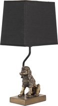 Tafellamp Hond 23*14*43 cm E27/max 1*60W Goudkleurig, Zwart Polyresin Bureaulamp Nachtlampje