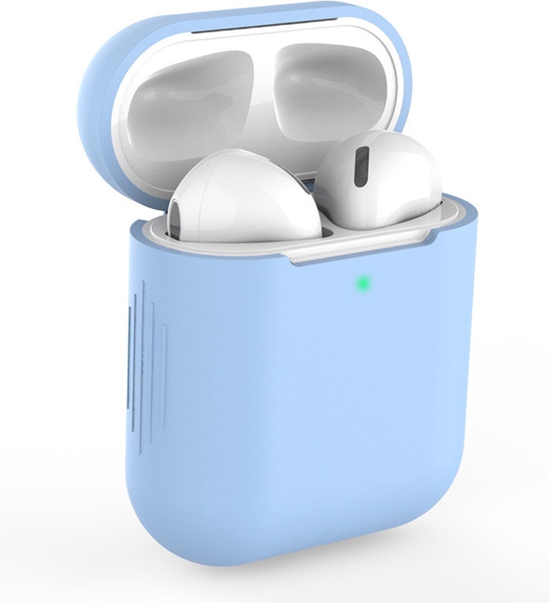 Apple AirPods 1/2 Hoesje in het baby blauw - TCH - Siliconen - Case - Blauw - Cover - Soft case