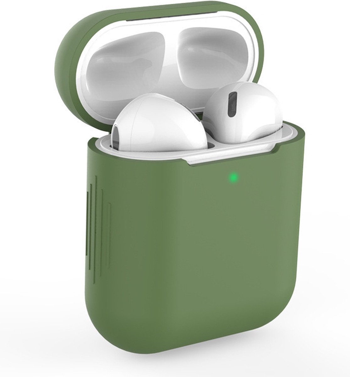 Apple AirPods 1/2 Hoesje in het donker Groen - TCH - Siliconen - Case - Groen - Cover - Soft case
