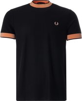 Fred Perry Crepe T-shirt - Mannen - navy - oranje