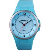 Xonix AAP-003 - Horloge - Dames - Analoog - Siliconen - Waterdicht - Turquoise blauwe