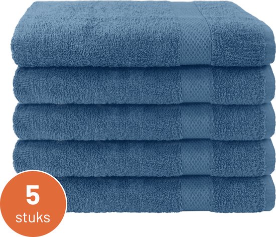 EM Bath Handdoeken – Blauw – 50 x 100 cm – Set van 5