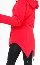 Forsage Las D Rood Winterjas Capuchon - Kunstbontkraag