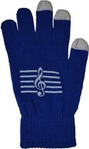 Touchscreen handschoenen met vioolsleutel, blauw