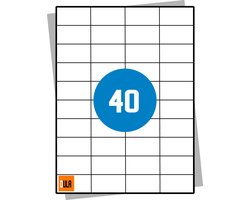 DULA Etiketten - Stickervellen A4 - 40 stickers per vel - 52,5 x 29,7 mm - 10 vel