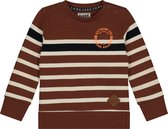 SKURK Stef Baby Jongens Cognac Bruin Wit Gestreepte Sweater - Maat 74