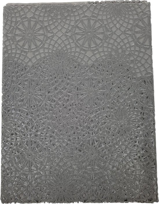 Nappe ronde en toile cirée, TAPIS ROUGE motifs gris, noir, bordeau