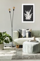 Canvas Experts schilderij opgepsannen op 38mm frame met Exclusief Zwarte Groene plant desgin model B maat 75x100CM Wanddecoratie | Poster | Wall art | canvas doek |muur decoratie |