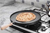 Dubbelzijdig Graniet Pannenkoekenpan 36 CM | Graniet Grillpan + Gratis Schuurspons