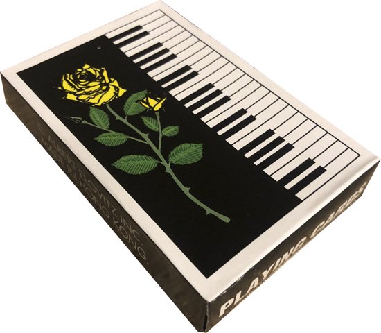 Afbeelding van het spel Speelkaarten met pianotoetsen en roos