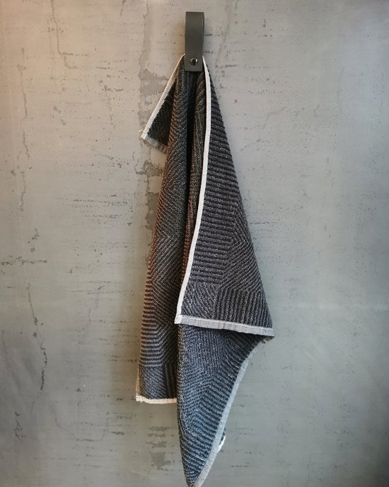 FIXER LE PRIX! 2x boucle magnétique en cuir | NOIR (crochet à serviette - crochet à serviette - boucle à serviette - cintre à serviette)