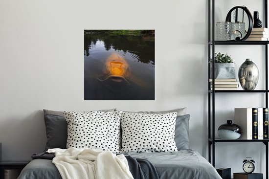 Stickers muraux - Une carpe koï géante dans l'eau - 80x80 cm - Film adhésif