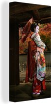 Canvas Schilderij Geisha bij Gion in Japan - 40x80 cm - Wanddecoratie