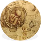 WallCircle - Wandcirkel ⌀ 140 - Leonardo da Vinci - Ronde schilderijen woonkamer - Wandbord rond - Muurdecoratie cirkel - Kamer decoratie binnen - Wanddecoratie muurcirkel - Woonaccessoires