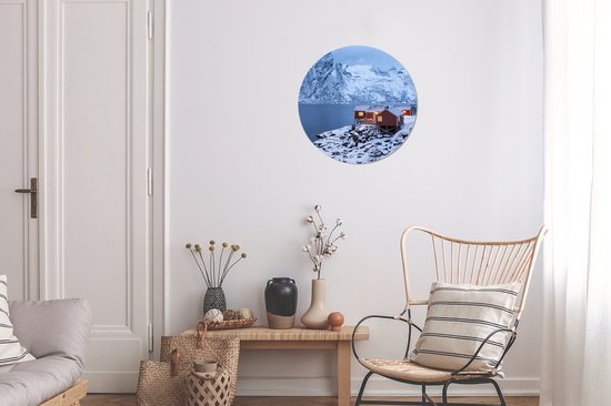 WallCircle - Wall Circle - Wall Circle Inside - Cabanes aux Lofoten - 30x30 cm - Décoration murale - Peintures Ronds