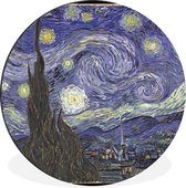 WallCircle - Wandcirkel - Muurcirkel - Sterrennacht - Vincent van Gogh - Aluminium - Dibond - ⌀ 90 cm - Binnen en Buiten
